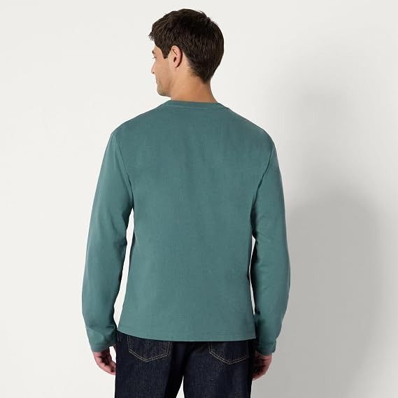 Green Long Sleeve Henley Shirt image 5